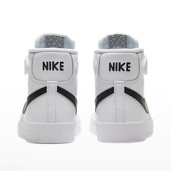 Nike Preschool Blazer Mid 77 Hook And Loop White Black Team Orange DA4087-100 - Picture 4 of 12